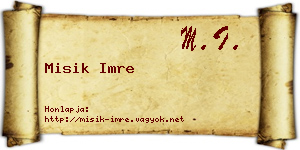 Misik Imre névjegykártya